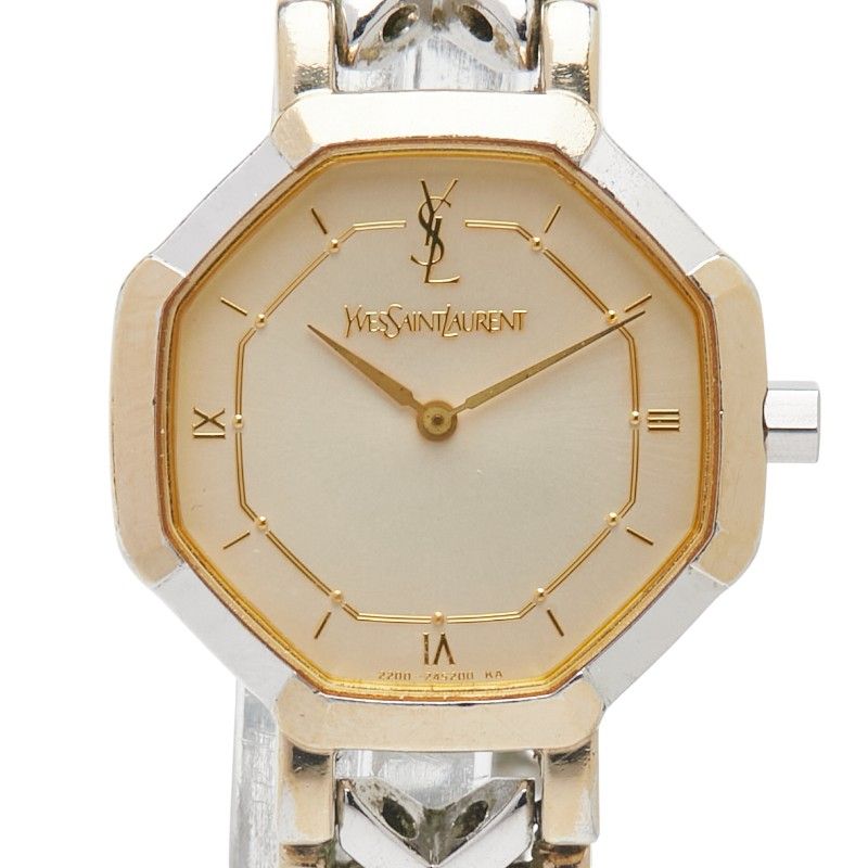 サンローラン シルバー ゴールド ステンレススチール メッキ レディース SAINT LAURENT 1-0241181