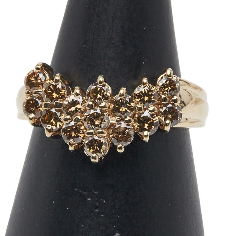 V字リング 指輪 K18YG イエローゴールド レディース 1-0241247