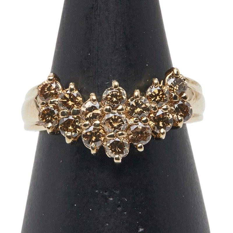 V字リング 指輪 K 18 YG イエローゴールド レディース 1-0241247