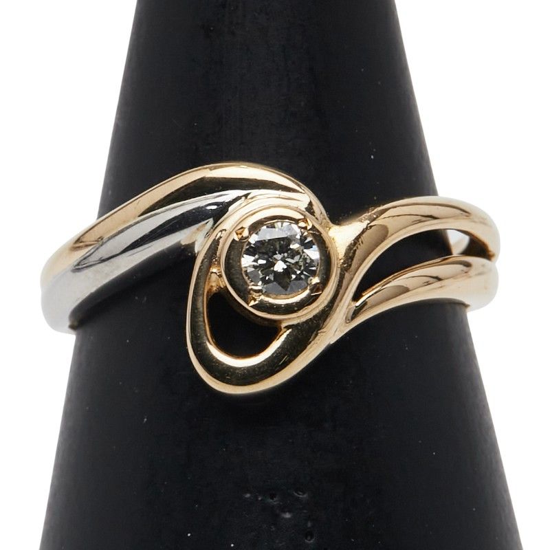 K 18 YG イエローゴールド Pt 900 プラチナ コンビ レディース 1-0241283