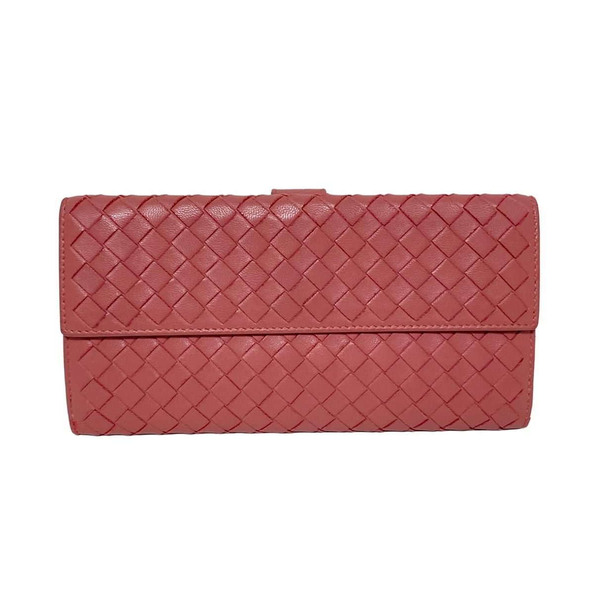 BOTTEGA VENETA ボッテガヴェネタ 長財布 イントレチャート ピンク レザー