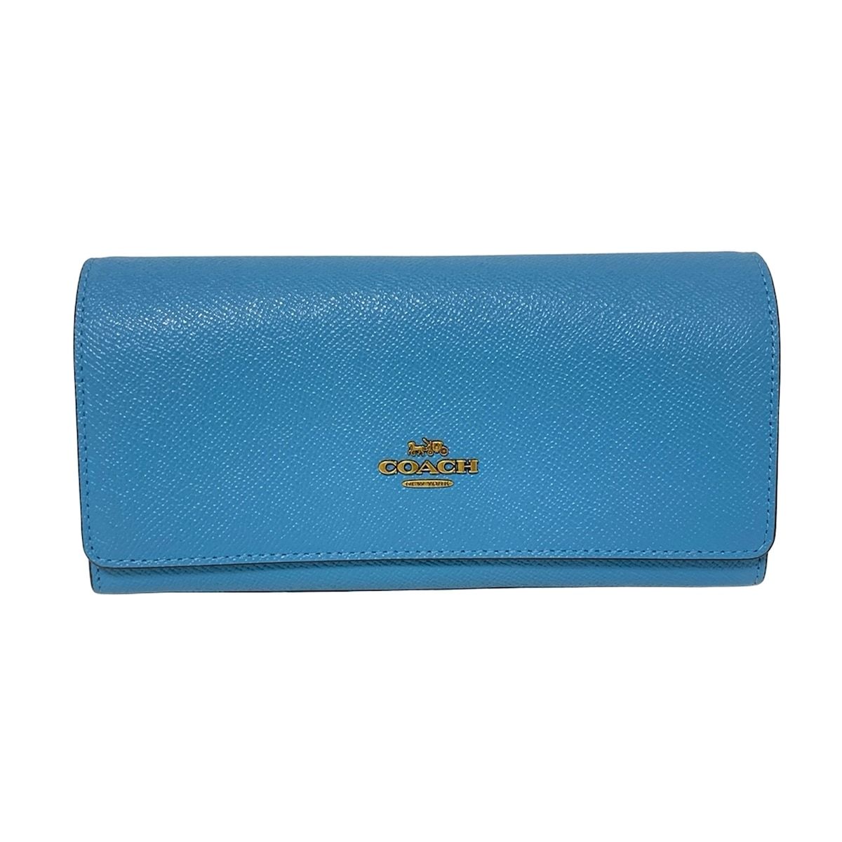 COACH(コーチ) 長財布 フラップ ウォレット クロスグレイン レザー