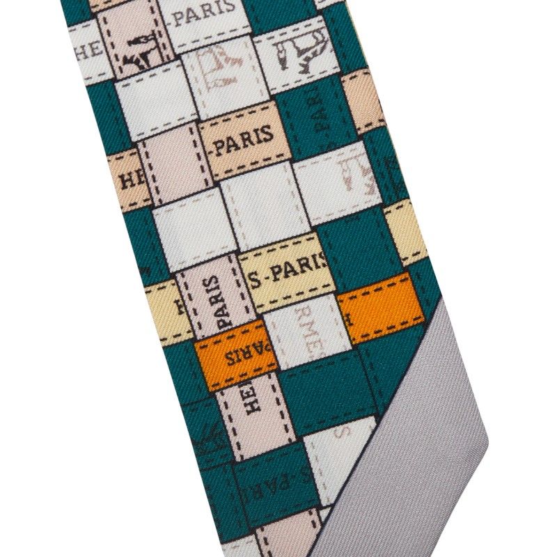 エルメス ツイリー B uc au Carre ボルデュック チェック マルチ レディース HERMES 1-0242356