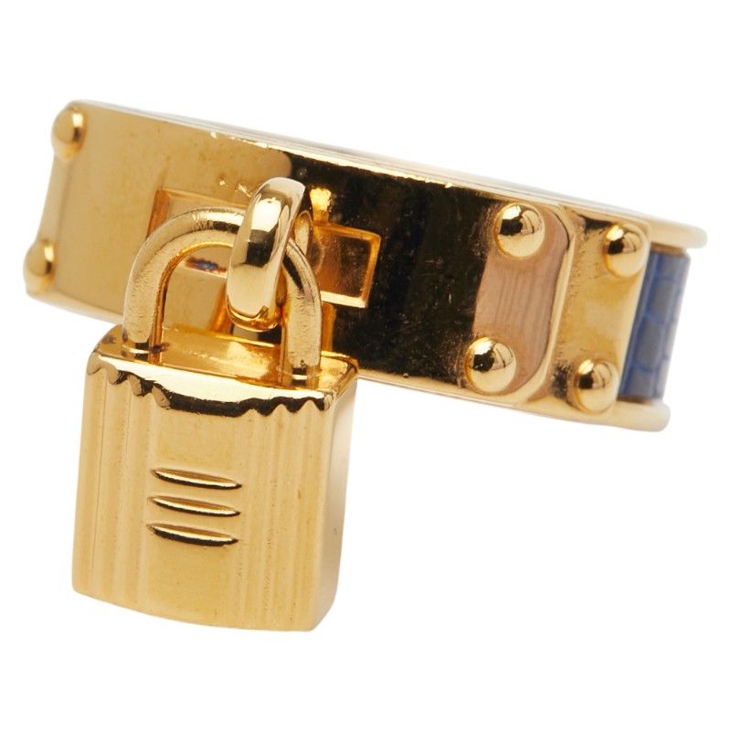  エルメス ケリー カデナ モチーフ ゴールド ブルー メッキ レザー レディース HERMES 1 0242359 その他 小物