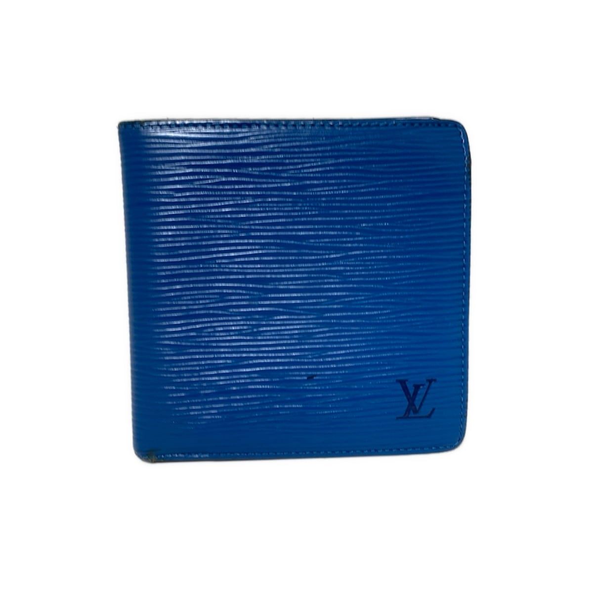 LOUIS VUITTON ルイヴィトン 2つ折り財布 エピ ポルト ビエ カルト クレディ モネ M63545 トレドブルー レザー