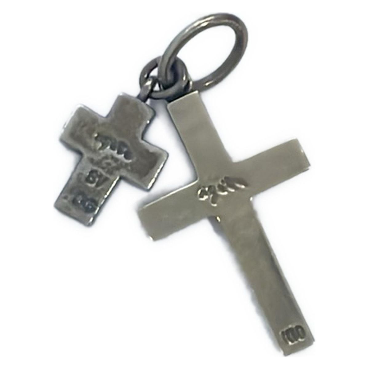 agete アガット ペンダントトップ - K 10 YG×ダイヤモンド×シルバー 6 Pダイヤ ダイヤ0.06カラット クロス 十字架