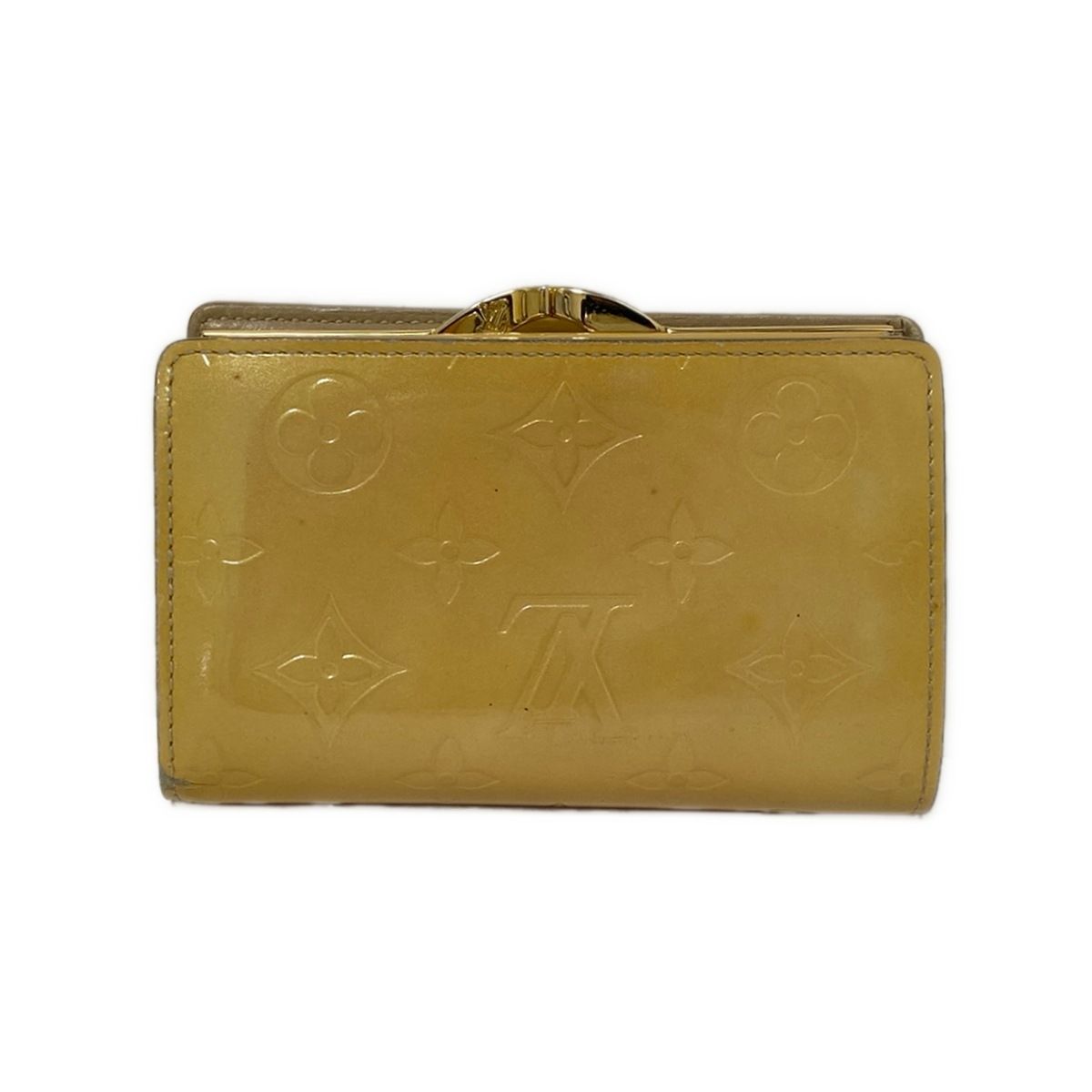 LOUIS VUITTON ルイヴィトン 2つ折り財布 モノグラムヴェルニ ポルト モネ ビエ ヴィエノワ M 91361 ノワゼット レザー