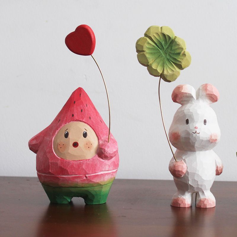 癒し系 ギフト 手作り 木製 スイカ 人形 バルーン オブジェ デスクトップ デコレーション 創造的な お祝い セット