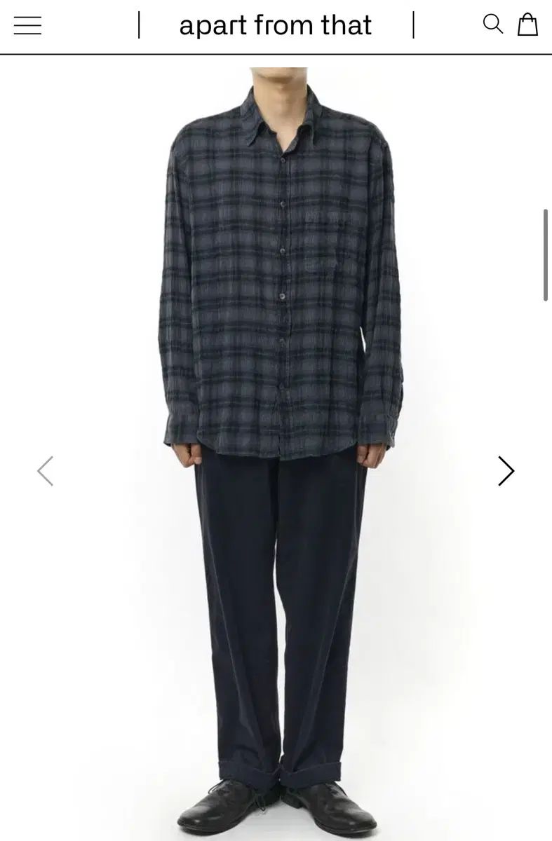 Years ago ダスティ ネイビー グリーン シャツ チェック柄 3