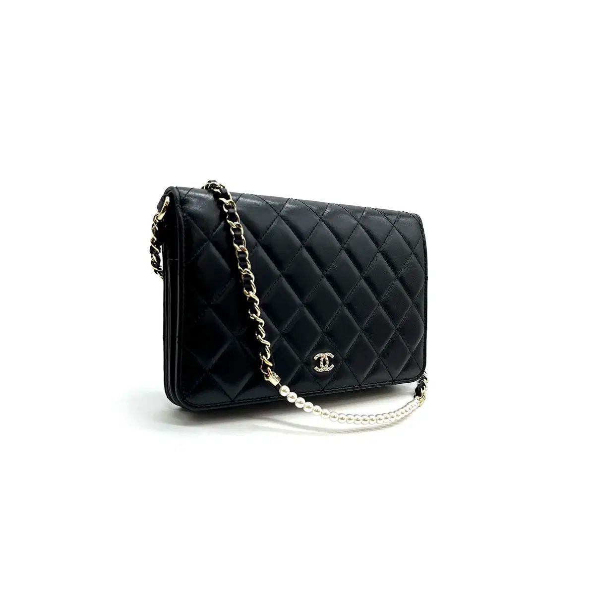 シャネル パール チェーン ストラップ WOC クロスバック ブラック CHB110920