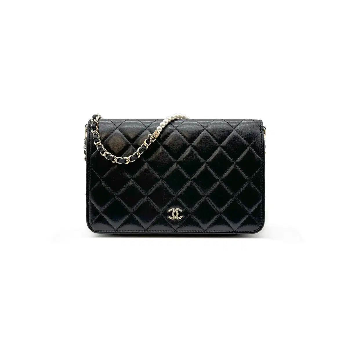 シャネル パール チェーン ストラップ WOC クロスバック ブラック CHB110920