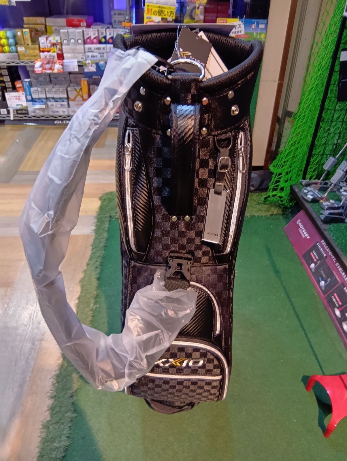  Cb ゼクシオ XXIO キャディバッグ GGC X164 ブラックチェック 大崎店 アクセサリー ゴルフバッグ キャディバッグ ゴルフ