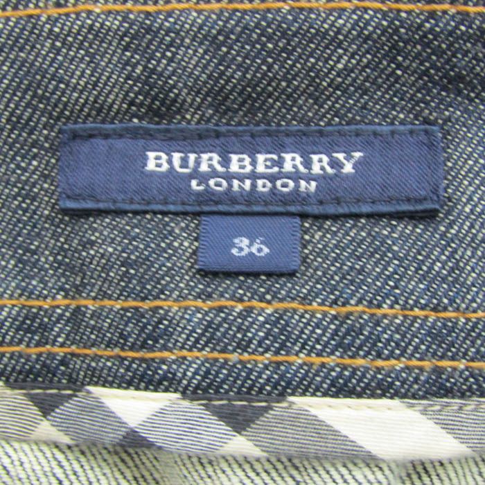 バーバリーロンドン デニムスカート プリーツスカート ストレッチ