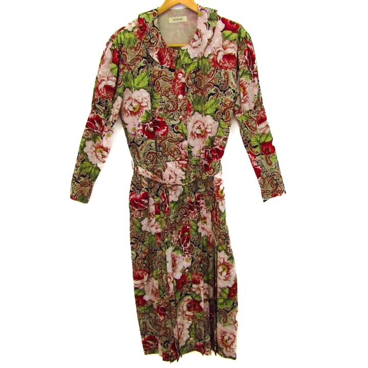 注文 インゲボルグ シャツワンピース 長袖 花柄 トップス レディース  