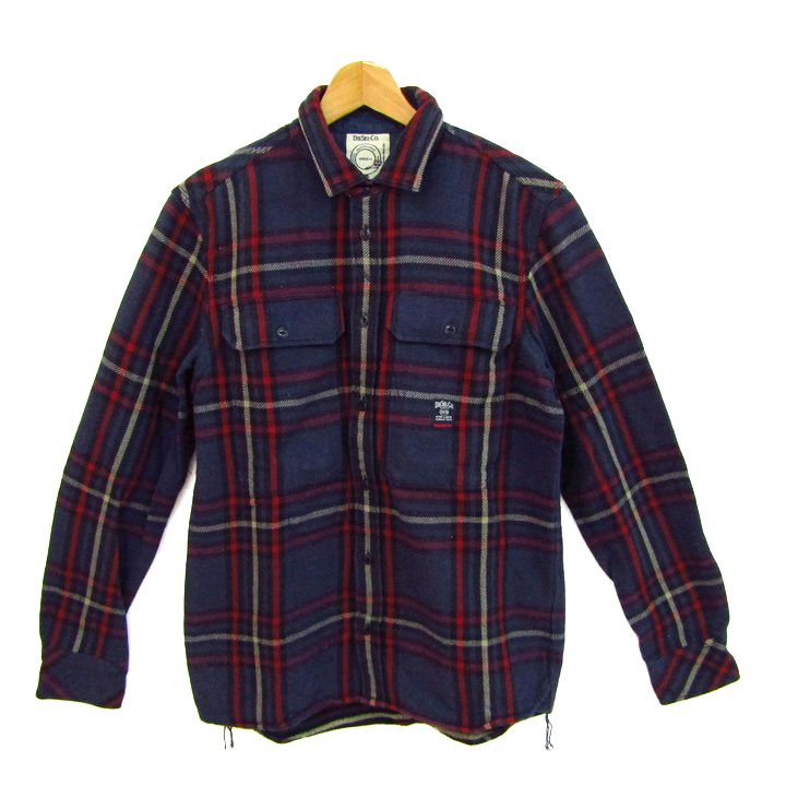 ディーゼル 長袖シャツ チェック柄 トップス メンズ Mサイズ ネイビー×レッド DIESEL Co