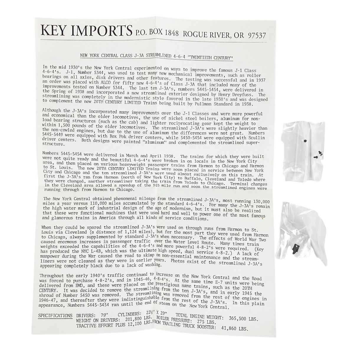 KEY IMPORTS Samhongsa サムホンサ ニューヨーク セントラル鉄道 4 6 蒸気機関車 車輪固着 鉄道模型 N