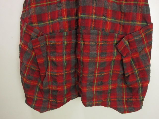 【美品】　慈雨 ジウ 変形チェックスカート　バルーン　40 黒　セソンユニコ ジウ 慈雨 センソユニコ 変形 チェック スカート バルーン 40 レッド