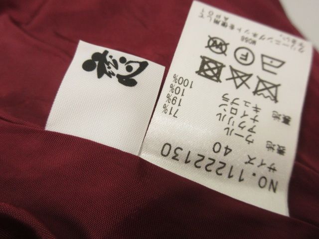 ジウ 慈雨 センソユニコ 変形 チェック スカート バルーン 40 レッド