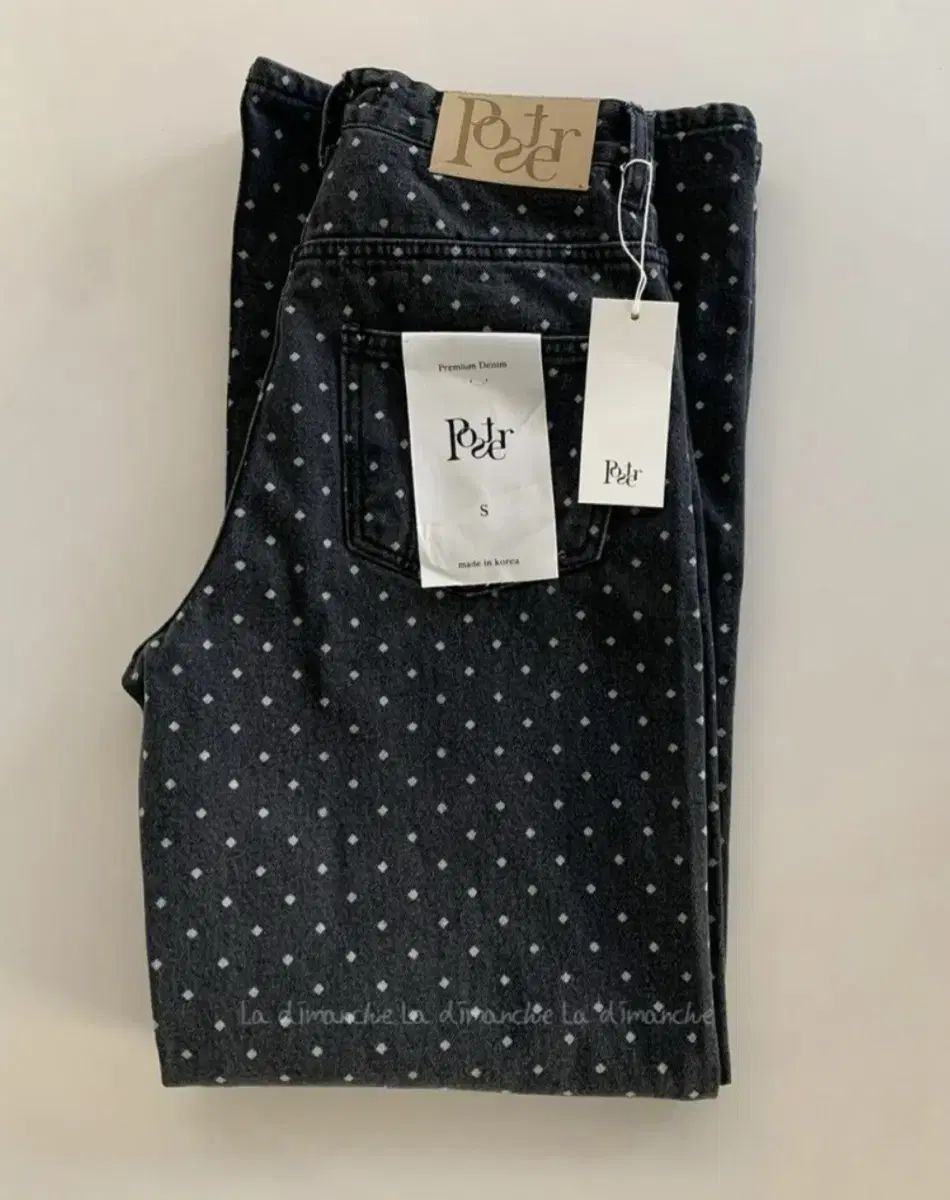 新ポスター 起毛 ドット デニム ブラックデニム S その他 デニム ジーンズ