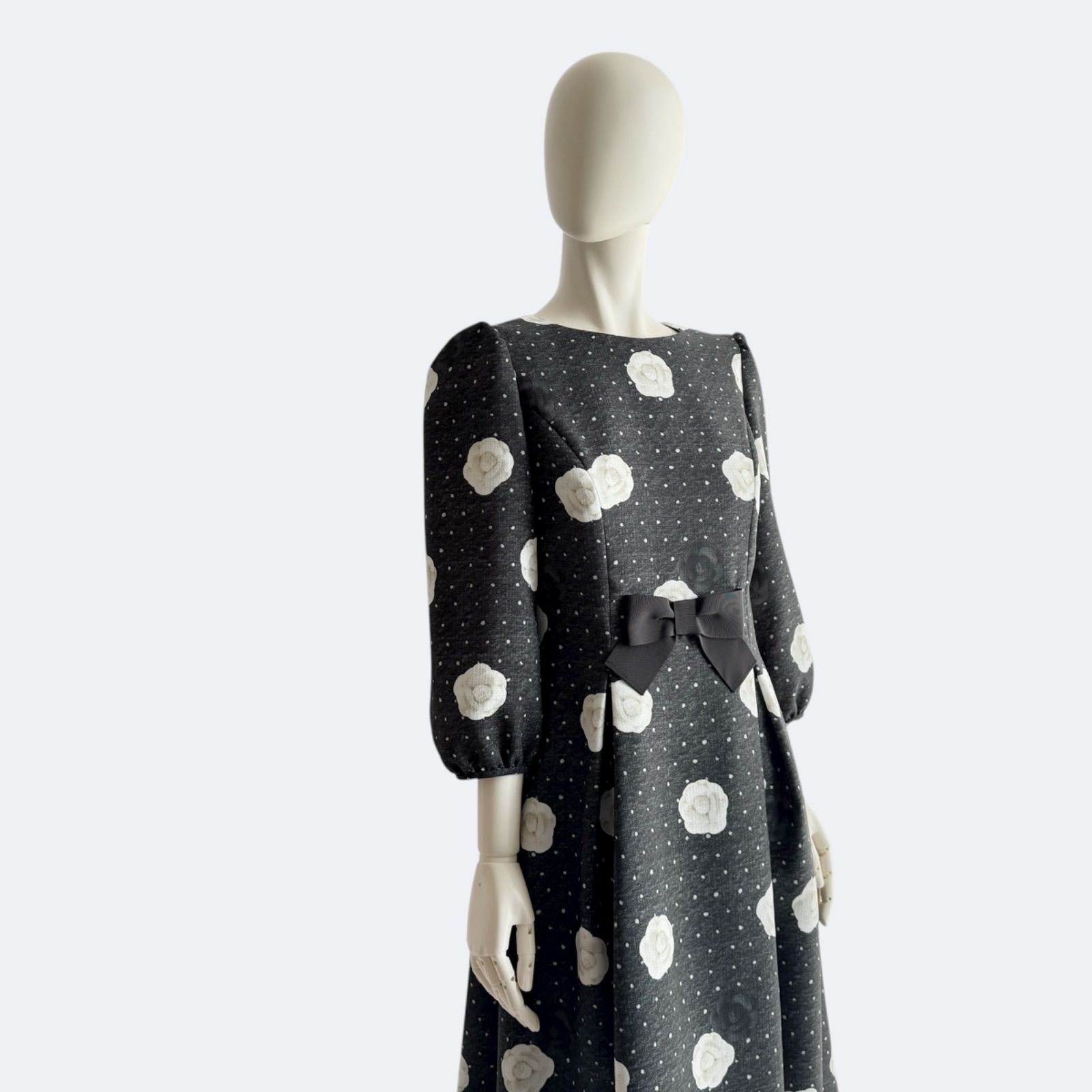 ワンピース リボン花柄