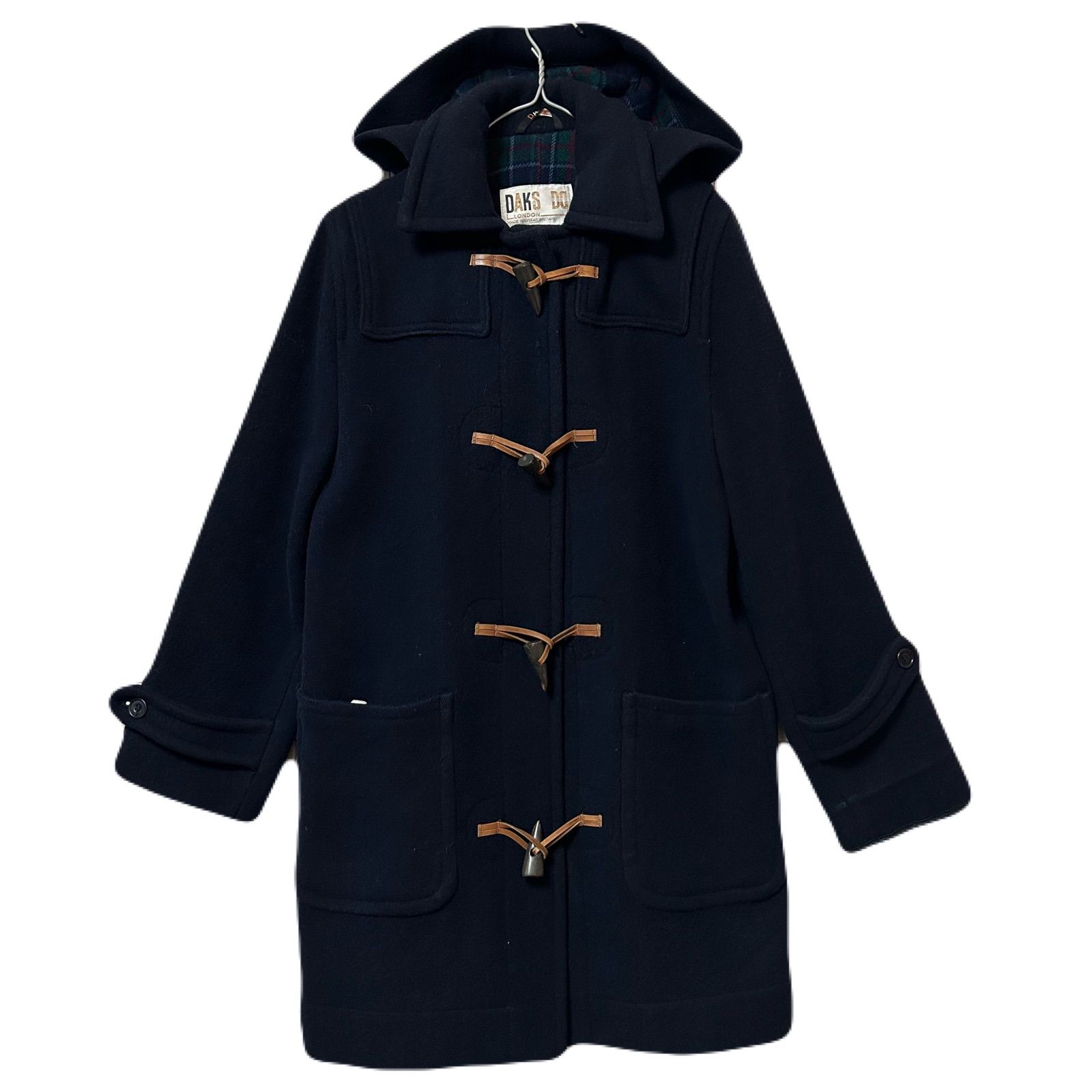 DAKS ダックス ダッフルコート チェック フード取り外し great britain