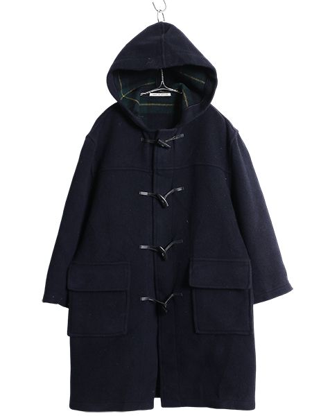 なクーポン配布中! イギリス製 バーバリー ロンドン ダッフル コート レディース S ハーフコート ロング メルトン ウール ブラックウォッチ チェック ライナー