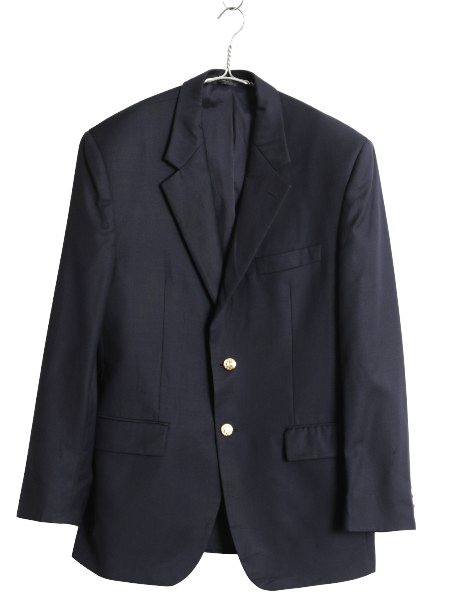 ローレン ラルフローレン テーラード ジャケット メンズ M 程 ポロ スーツ 紺ブレ ブレザー サマー ウール 金ボタン きれいめ トラッド 紺