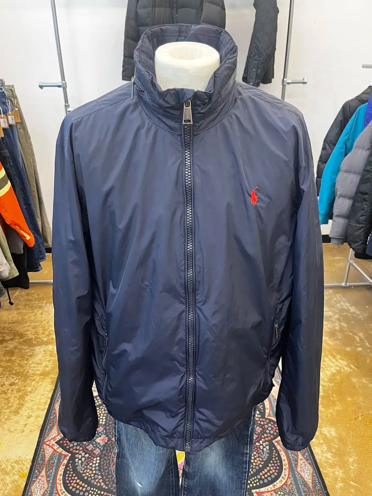 ポロ ラルフ ローレン ナイロン フード ジャケット ネイビー