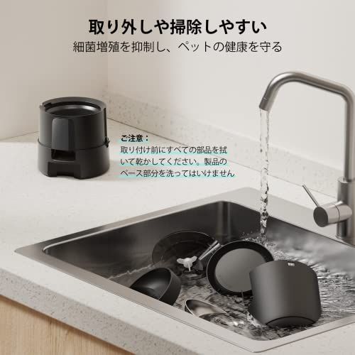 PETLIBRO AIR 自動給餌器 猫用 コードレス 自動餌やり機 無制限置き場所 タイマー式 定時定量 餌やり器 1日6食 4重鮮度保持 2WAY給電 ステンレス製ボウル 誤操作防止 お手入れ簡単 2L ブラック 1d869e4f