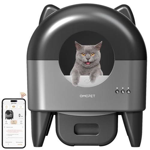 猫 自動トイレ 110L の大容量猫 トイレ 自動 複数のペットに適しています 巾着式ゴミ袋密封消臭 アプリ遠隔管理 センサー付き 飛散防止 自動清掃 定期清掃 猫トイレ 自動 ランキング 6色のライト付き c939afcd