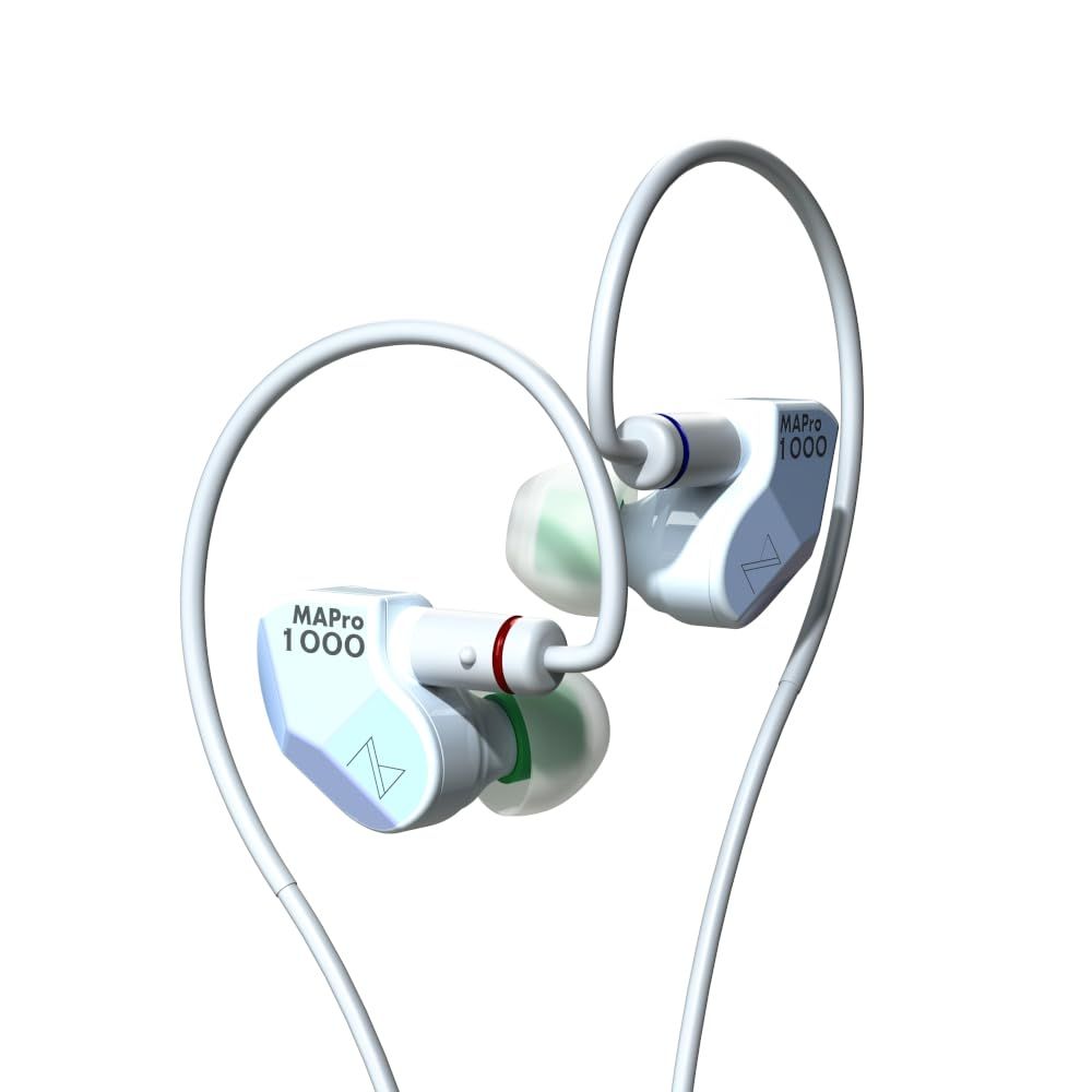 Maestraudio MAPro1000 Bluish Snow 生産 10mmグラフェンダイナミックドライバー&5.8mmセラミックツイーターRST搭載イヤホン モニターイヤホン形状 MMCXリケーブル 約120cm ポーチ付属 ハイレゾ