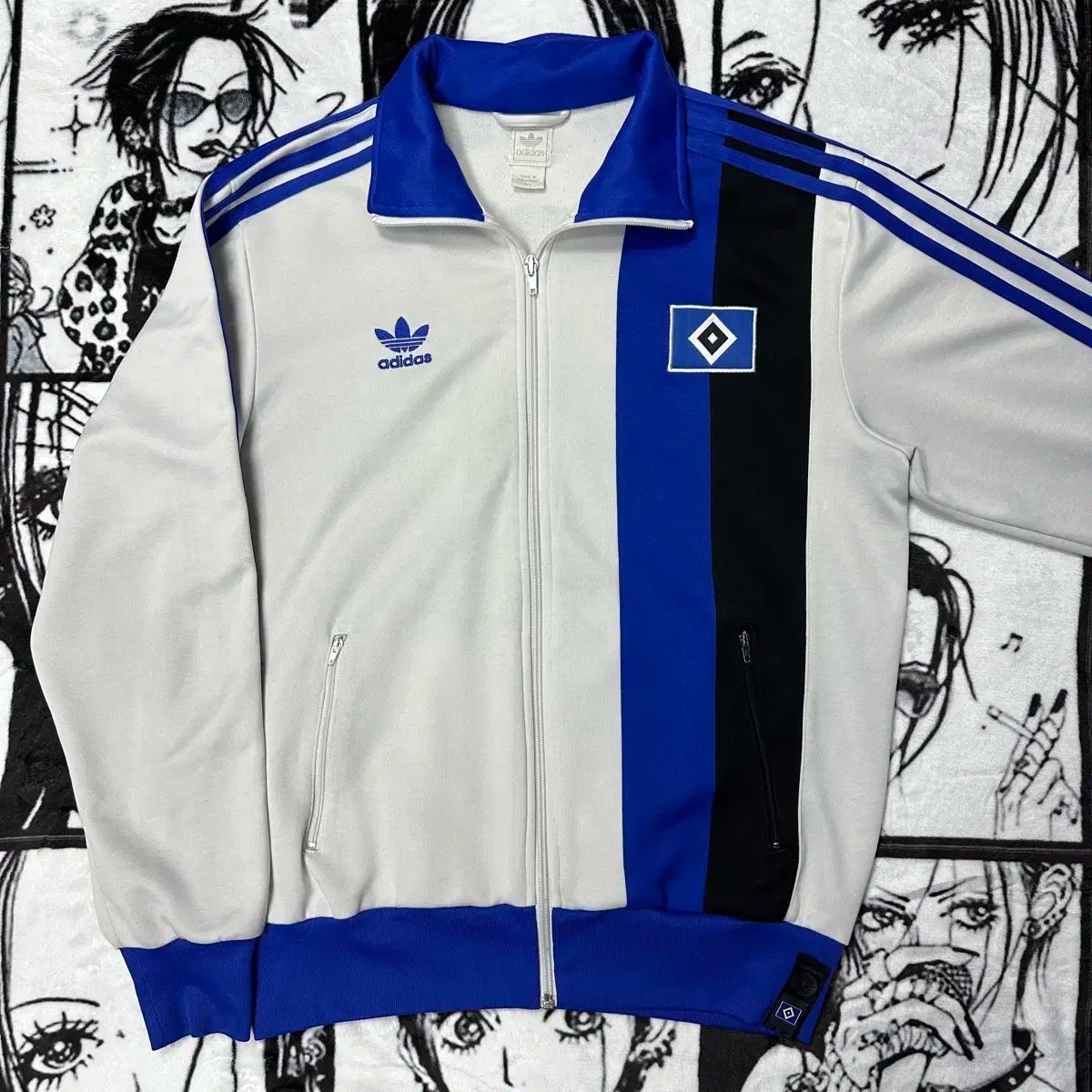 アディダス ハンブルク トラックジャージ 白 ブルー ジャージ