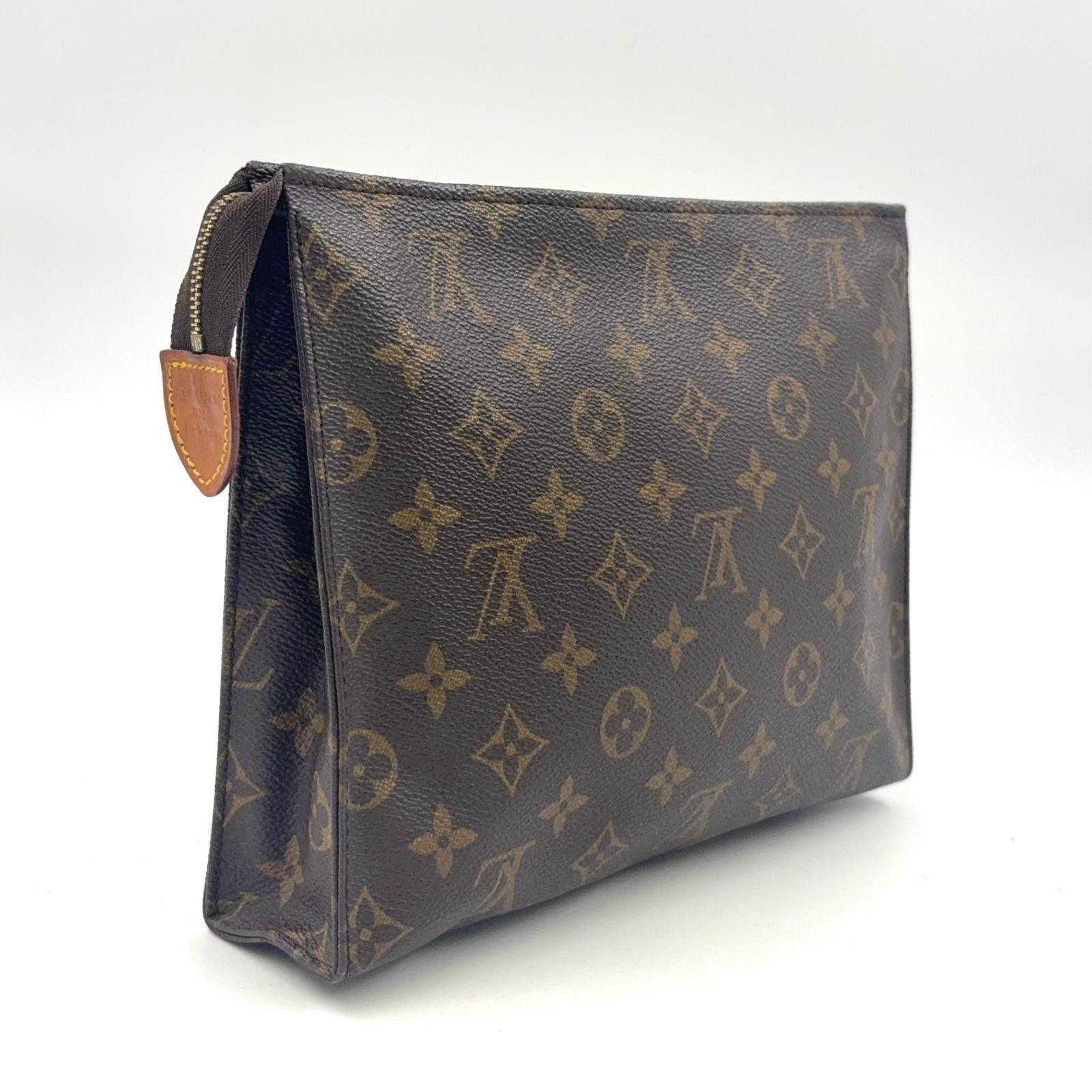 LOUIS VUITTON ポッシュトワレット26 モノグラム モノグラム レザー×PVC ブラウン クラッチバッグ ゴールド M47542