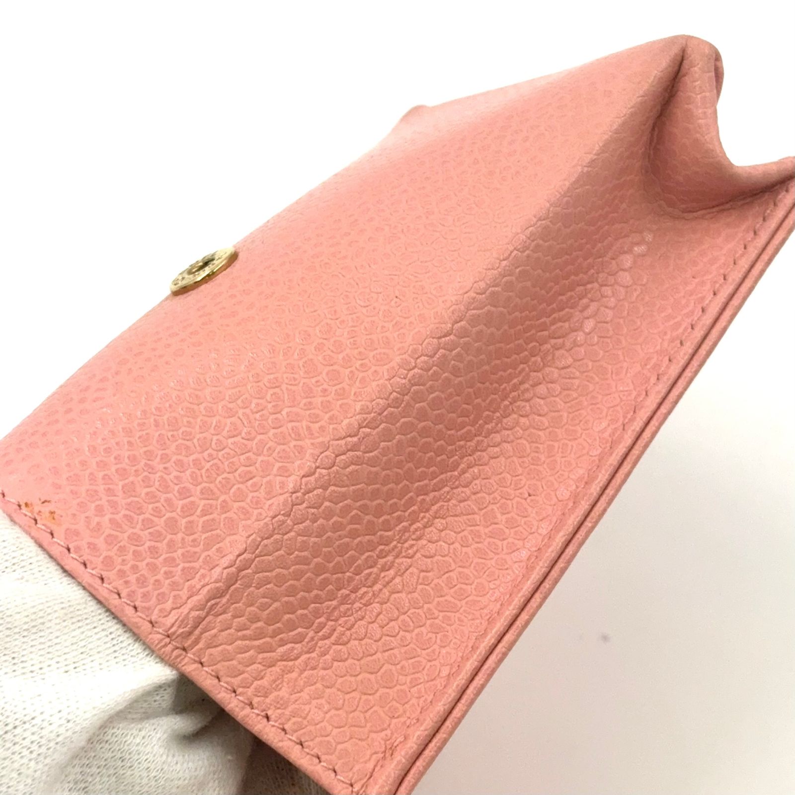  CHANEL ココマーク シガレット キャビアスキン ピンク ケース 小物入れ ゴールド その他 小物