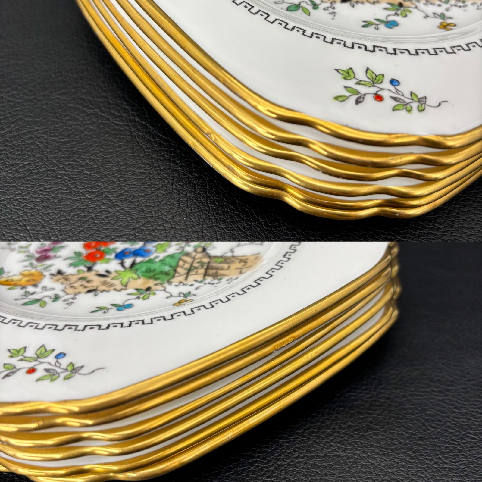 TUSCAN タスカン HOLLY HOCKS ホリホック 和名 タチアオイ プレート 6枚セット TUSCAN社 スタッフォードシャー イギリスアンティーク食器 アンティーク雑貨 ハンドペイント エナメル絵付け ケーキプレート WWW_OPDRERGINERDOGAN_COM