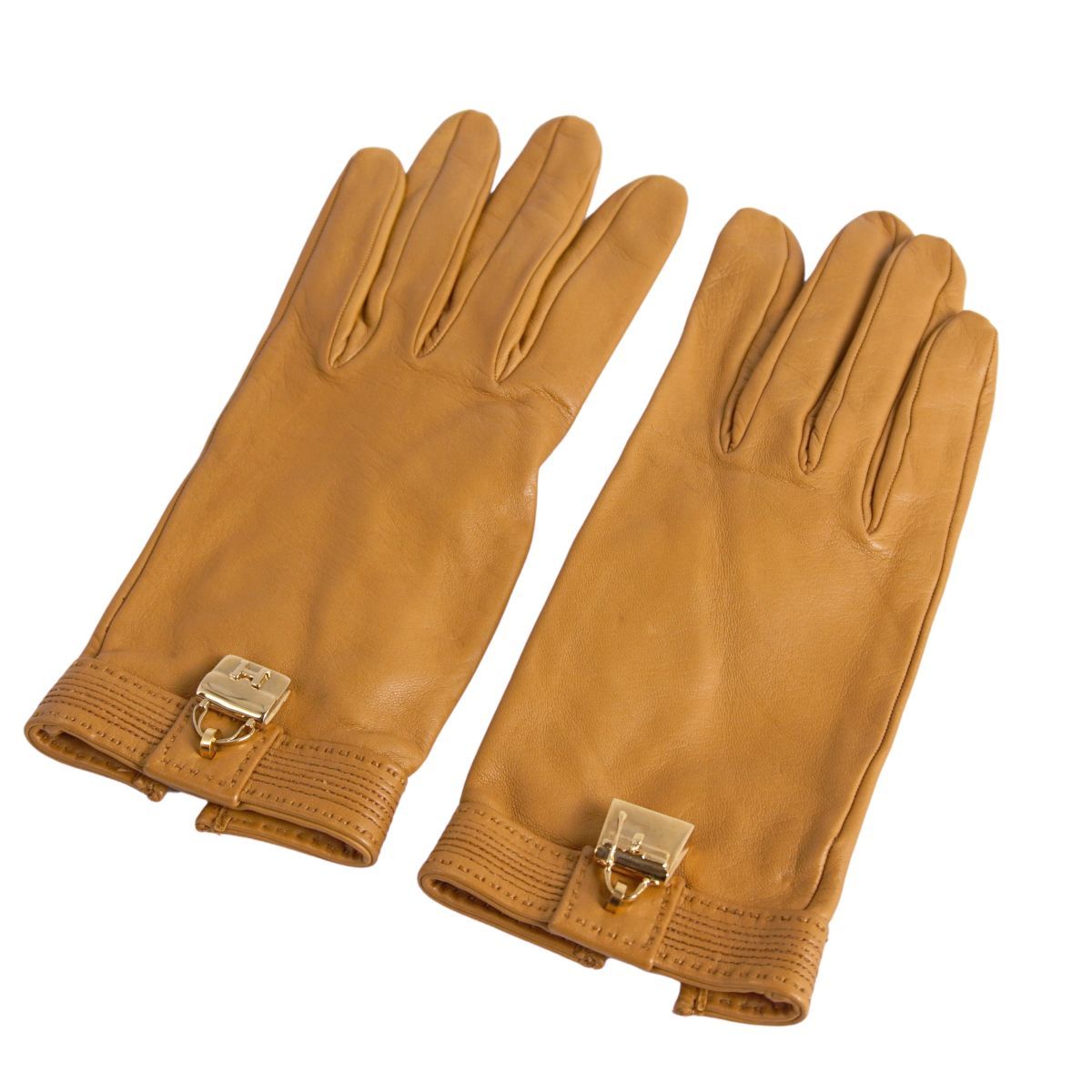 エルメス HERMES 手袋 グローブ ラムレザー カデナ ケリーバッグ金