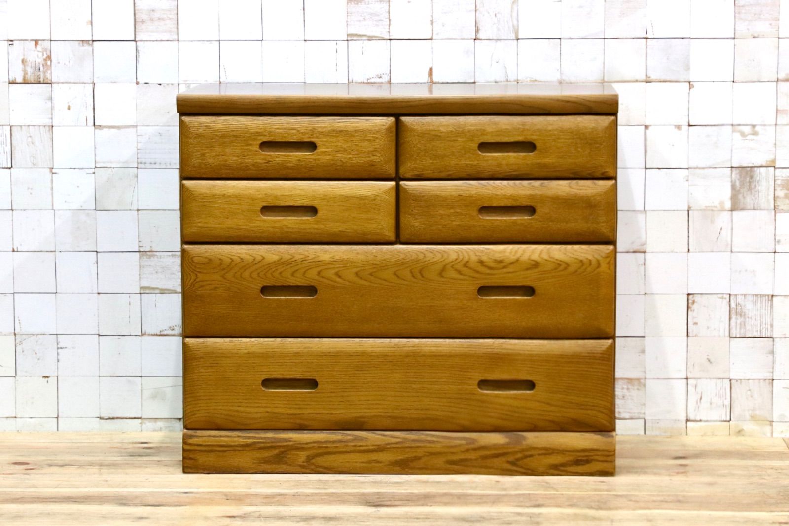 浜本工芸 HAMAMOTO サイドチェスト 引出し収納 整理箪笥 楢材 ブラウン サイドボード 国産家具