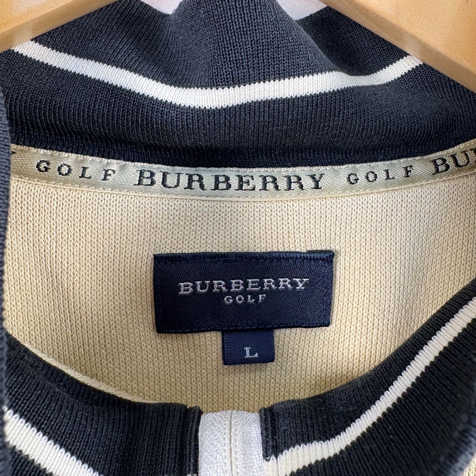 ネコポスOK BURBERRY バーバリー Golf ゴルフ ロゴ ハーフジップ