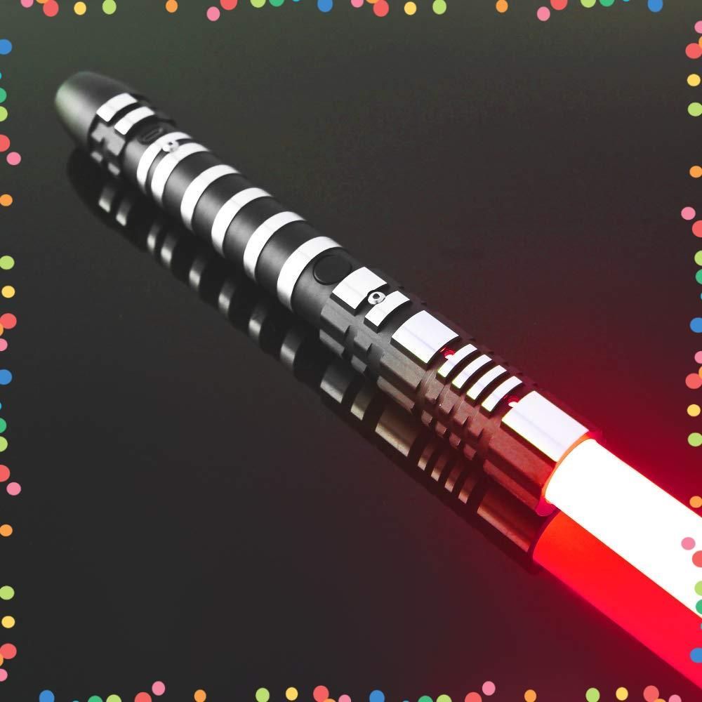 フォース 柄 ゴースト FX アルミニウム ブラック メタル シリーズ ライト ライト LED セイバー ライトセイバー 大人用 リアルでの決闘対応 レッド YDD