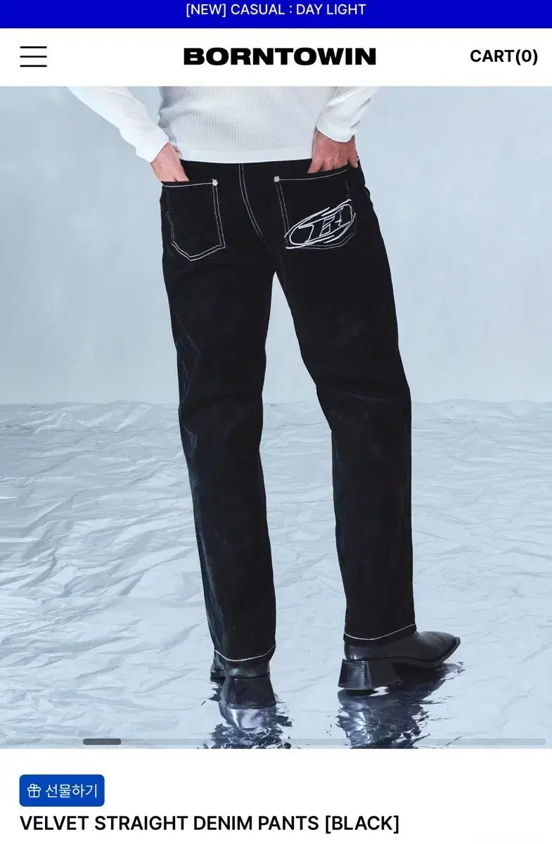 BORN TO WIN ツアーベルベット ブラック デニム パンツ DOM ALLRIGHT 圧倒