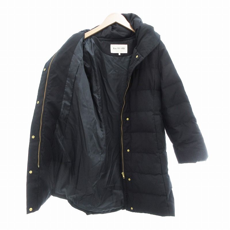 レイビームス Ray Beams 美品 ダウンコート フード ミドル ハーフ丈 0 
