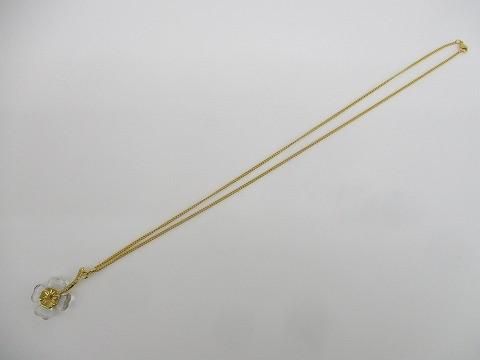 優 スワロフスキー クリスタルメモリーズ ネックレス クローバー 南京錠＆鍵 2点 ヴィンテージ レディース