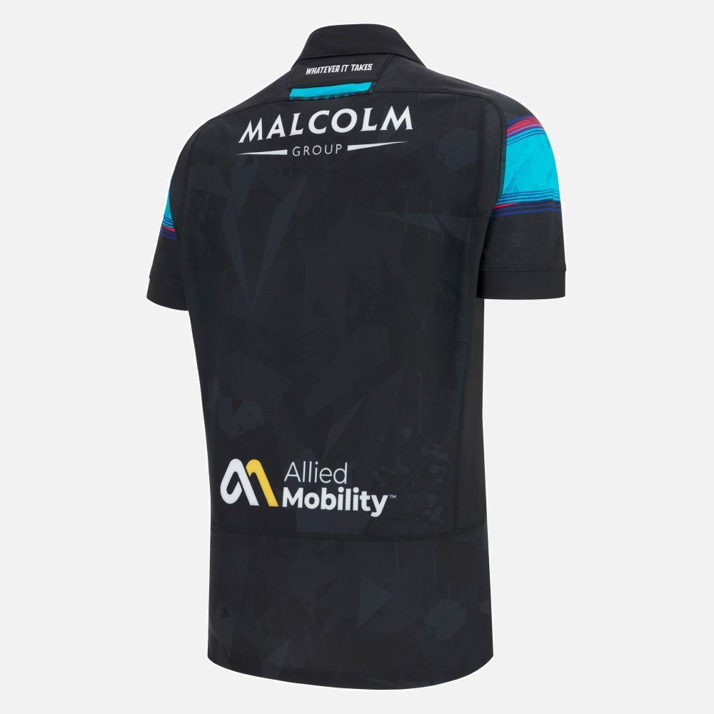 マクロン ラグビー グラスゴー ウォリアーズ 2025 2026 ユーロ マッチ シャツ ジャージ 黒 ブラック 青 ブルー 赤 レッド モデル 日本未発売