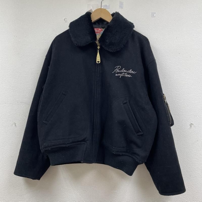 プードゥドゥ フローラル リバーシブル ジャケット 花柄 総柄 刺繍 ロゴ 厚手 ウール サイズ82-90-160 レディース - ISItems 古着 50146677