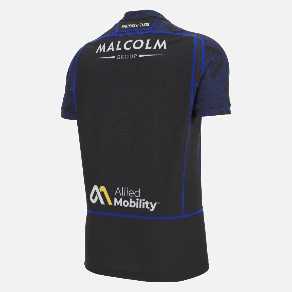 マクロン ラグビー グラスゴー ウォリアーズ 2025 2026 ホーム マッチ シャツ ジャージ 黒 ブラック 青 ブルー モデル 日本未発売