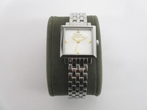 ヴィヴィアンウエストウッド 腕時計 クオーツ3針 スクエア シルバー VV087 SLSL 予備コマあり レディース