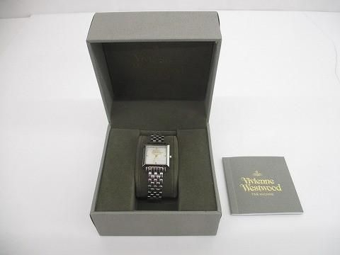 ヴィヴィアンウエストウッド 腕時計 クオーツ3針 スクエア シルバー VV087 SLSL 予備コマあり レディース