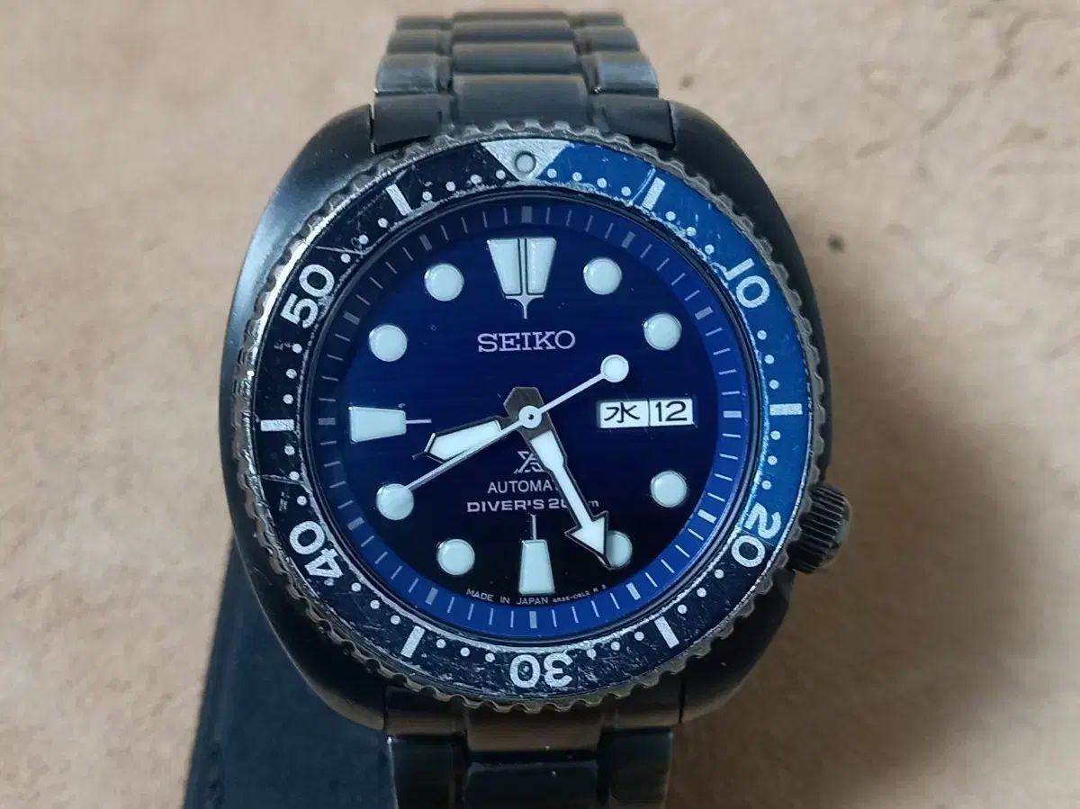 SEIKO オートマチック ダイバー 時計 ブルーブラック オーバホール 商品