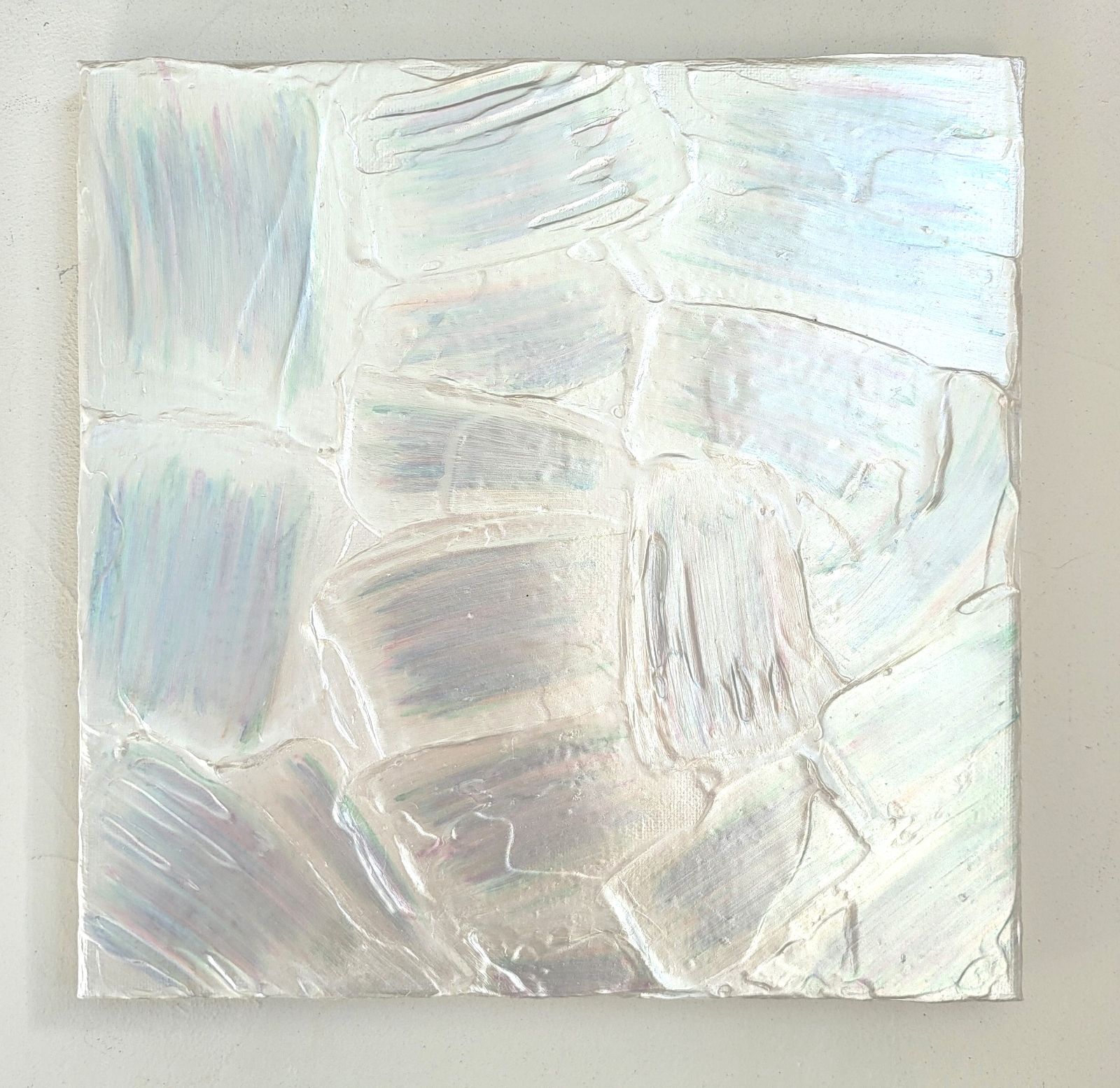 再生 銀 テクスチャーアート キャンバス 26 26㎝ 原画のみ 一点もの ギフト おしゃれ インテリア リビング モダンアート 現代アート アートパネル