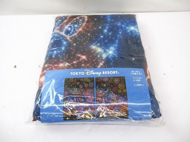 ディズニー ミッキー＆フレンズ カーテン 入り 夜空 花火デザイン